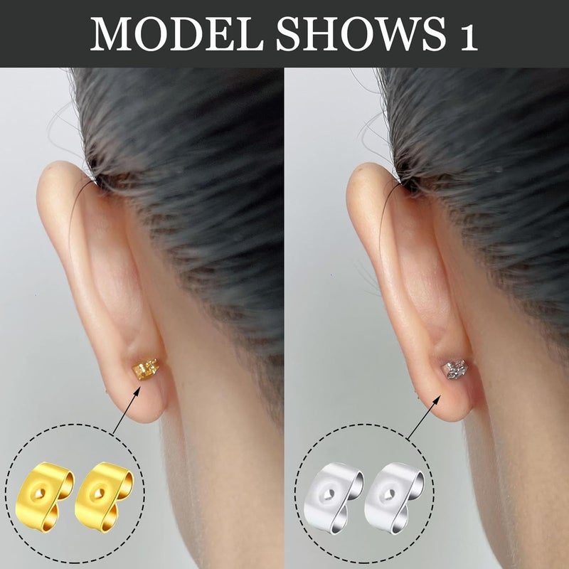 Formulen 7 Styles 500PCS Earring Backs for Studs, Clear Plastic Hypoallergenic Metal Rubber Silicone Earring Backs Bullet Clutch Stoppers Replacement Kits for Fish Hook Earring Studs Hoops - Image 5